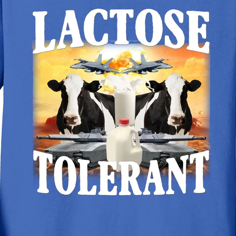 Lactose Tolerant Funny Cow Kids Long Sleeve Shirt