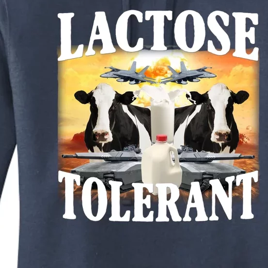 Lactose Tolerant Funny Cow Women's Pullover Hoodie