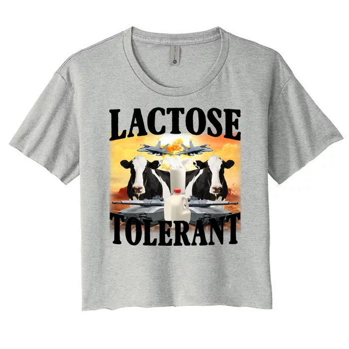 Lactose Tolerant Funny Cow Women's Crop Top Tee