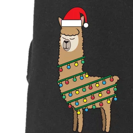 Llama Tree Funny Christmas Lights Santa Hat Holiday Gift Doggie 3-End Fleece Hoodie