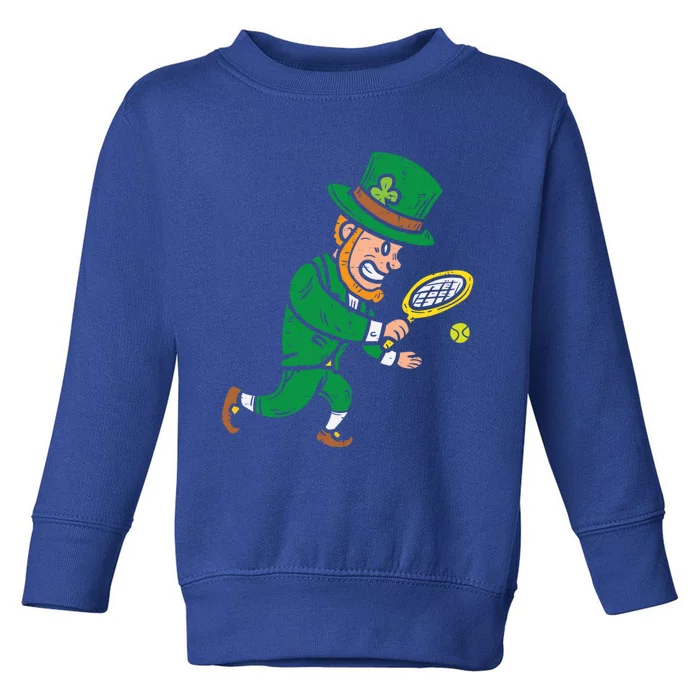 Leprechaun Tennis Funny St Patricks Day Sports Gift Toddler Sweatshirt