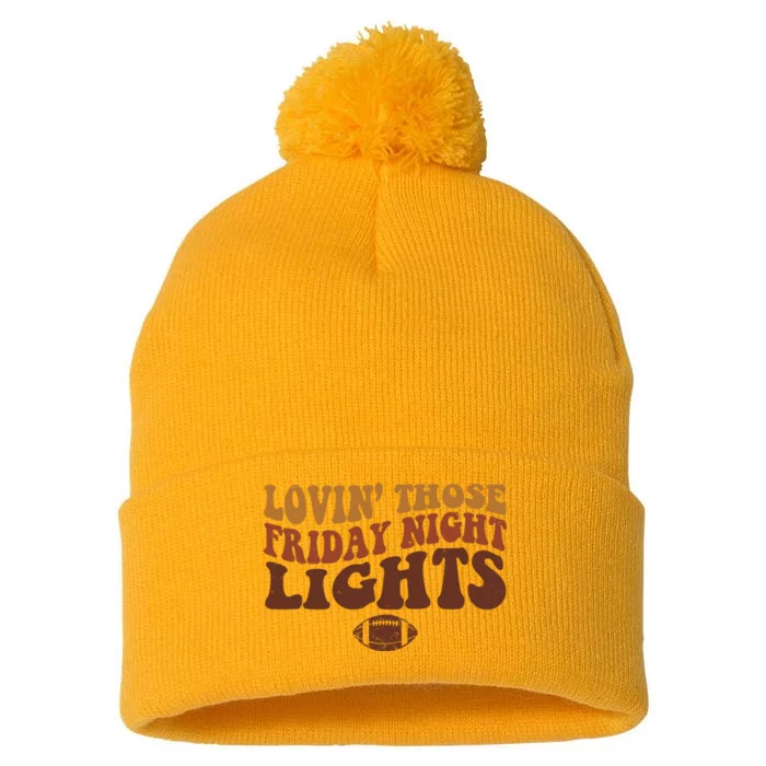 Lovin Those Friday Night Lights Football Pom Pom 12in Knit Beanie