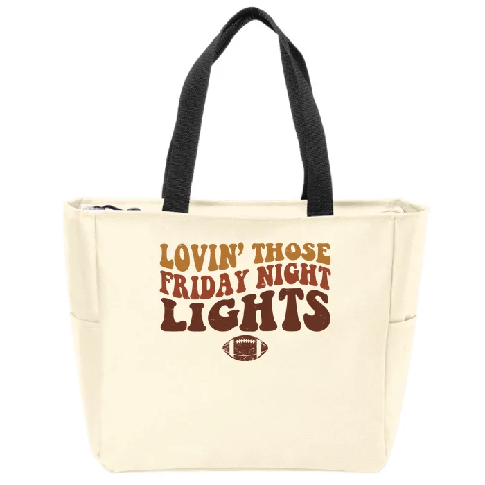 Lovin Those Friday Night Lights Football Zip Tote Bag