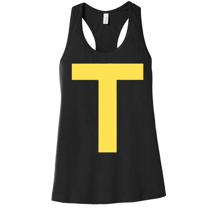 Letter T Funny Chipmunk Group Matching Halloween Costume Women's Racerback Tank