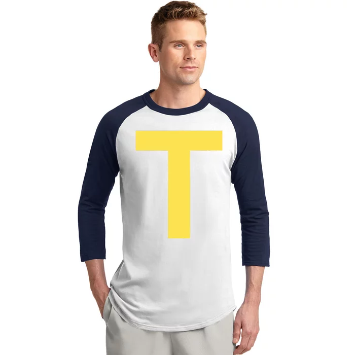 Letter T Funny Chipmunk Group Matching Halloween Costume Baseball Sleeve Shirt