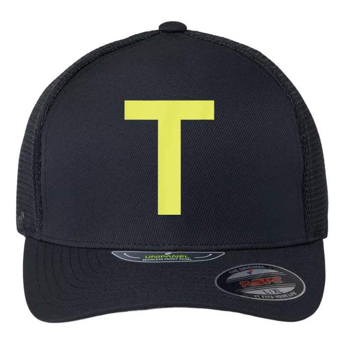 Letter T Funny Chipmunk Group Matching Halloween Flexfit Unipanel Trucker Cap