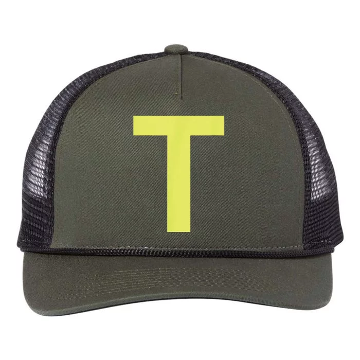 Letter T Funny Chipmunk Group Matching Halloween Retro Rope Trucker Hat Cap