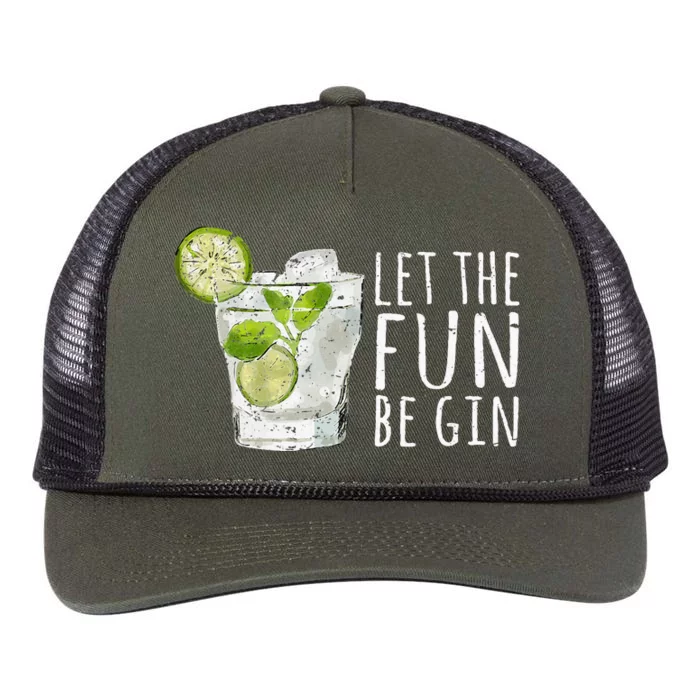 Let The Fun Be Gin Retro Rope Trucker Hat Cap