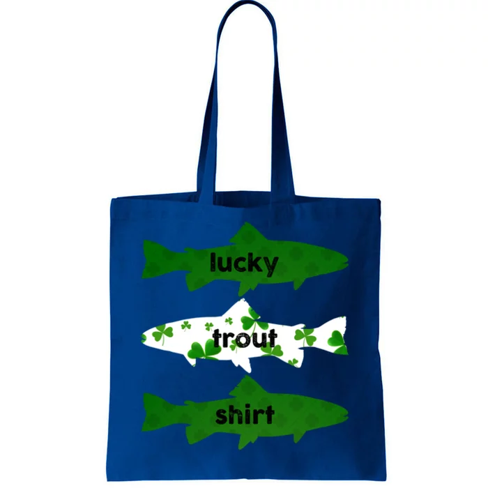 Lucky Trout Fly Fishing St Patrick's Day Shamrock Gift Tote Bag