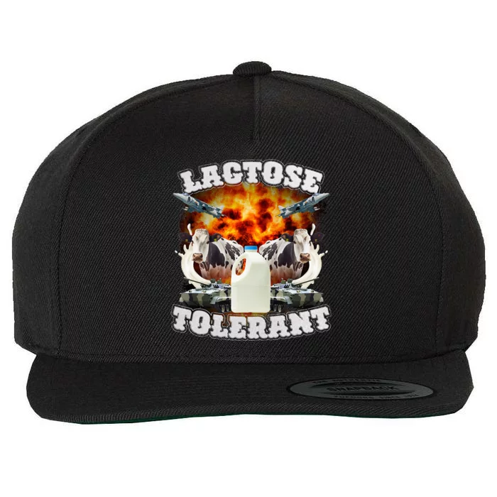 Lactose Tolerant Funny Trending Wool Snapback Cap