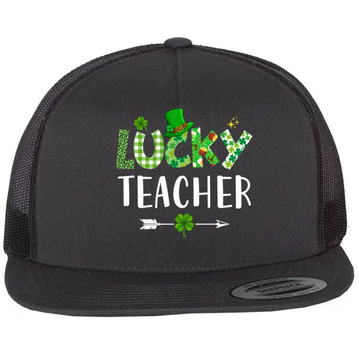 Lucky Teacher Funny St Flat Bill Trucker Hat