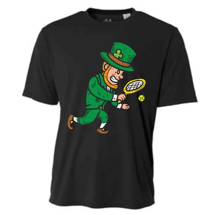 Leprechaun Tennis Funny St Patricks Day Sports Gift Cooling Performance Crew T-Shirt