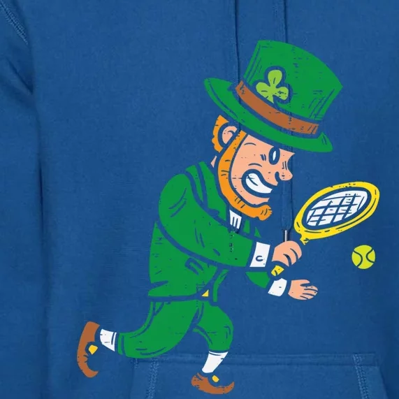 Leprechaun Tennis Funny St Patricks Day Sports Gift Premium Hoodie