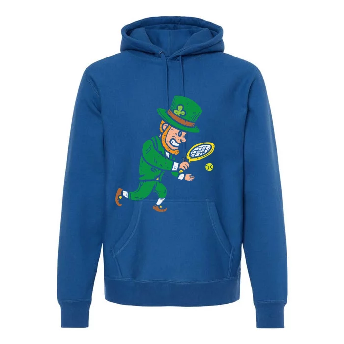 Leprechaun Tennis Funny St Patricks Day Sports Gift Premium Hoodie