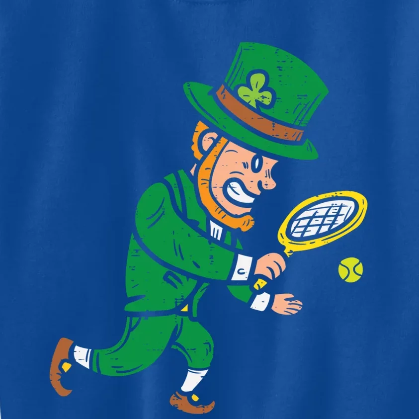 Leprechaun Tennis Funny St Patricks Day Sports Gift Kids Sweatshirt