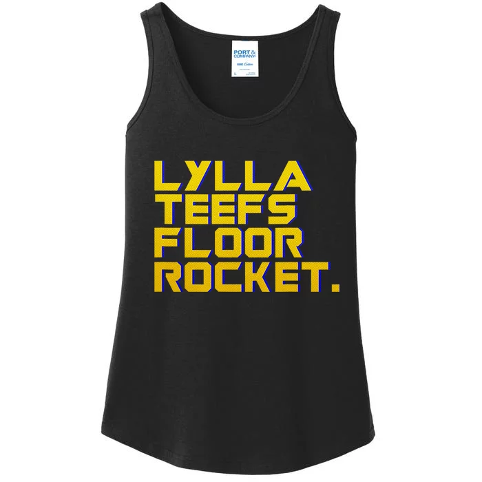 Lylla Teefs Floor & Rocket. Vol 3 Retro Galaxy Style Ladies Essential Tank