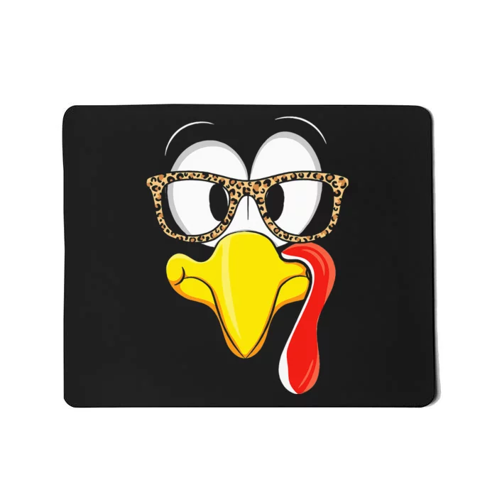 Leopard Turkey Face Happy Thanksgiving Day Mousepad