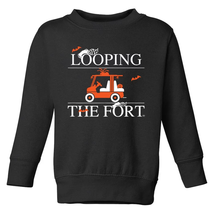 Looping The Fort Golf Cart Halloween Decor Bat Toddler Sweatshirt