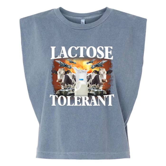 Lactose Tolerant Funny Trending Meme Garment-Dyed Women's Muscle Tee