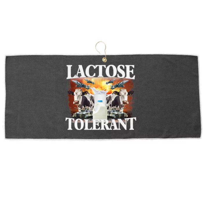 Lactose Tolerant Funny Trending Meme Large Microfiber Waffle Golf Towel