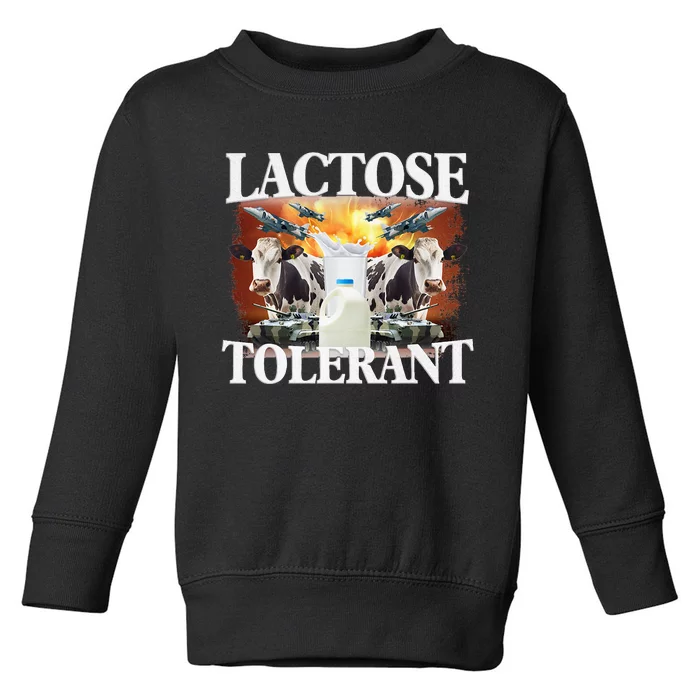 Lactose Tolerant Funny Trending Meme Toddler Sweatshirt