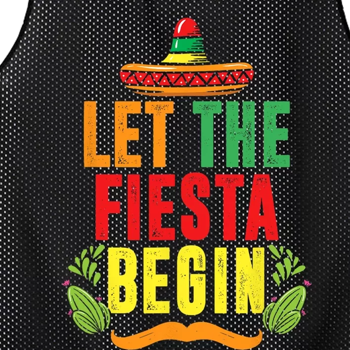 Let The Fiesta Begin Sombrero Mexico Mexican Fiesta Mesh Reversible Basketball Jersey Tank