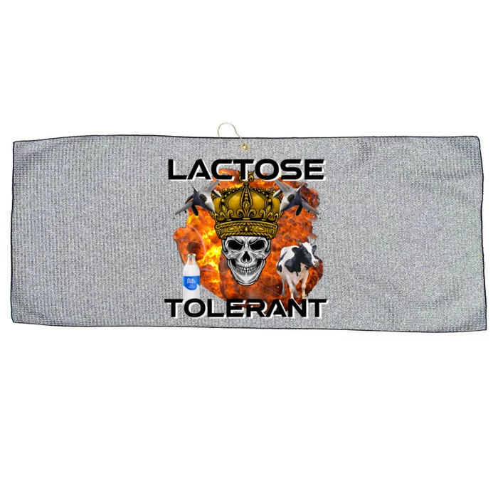 Lactose Tolerant Funny Trendy Design Meme Large Microfiber Waffle Golf Towel