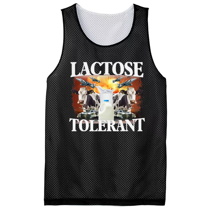 Lactose Tolerant Funny Trending Meme Mesh Reversible Basketball Jersey Tank