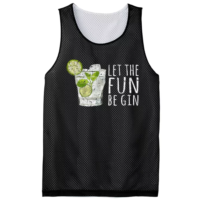 Let The Fun Be Gin Mesh Reversible Basketball Jersey Tank