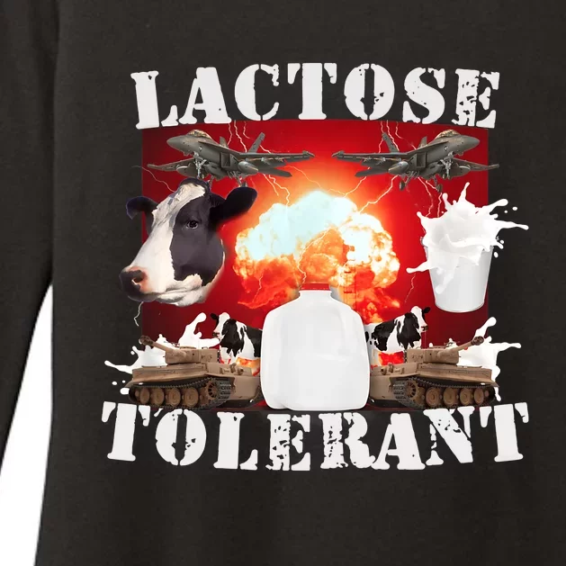 Lactose Tolerant Funny Meme Trendy Design Womens CVC Long Sleeve Shirt