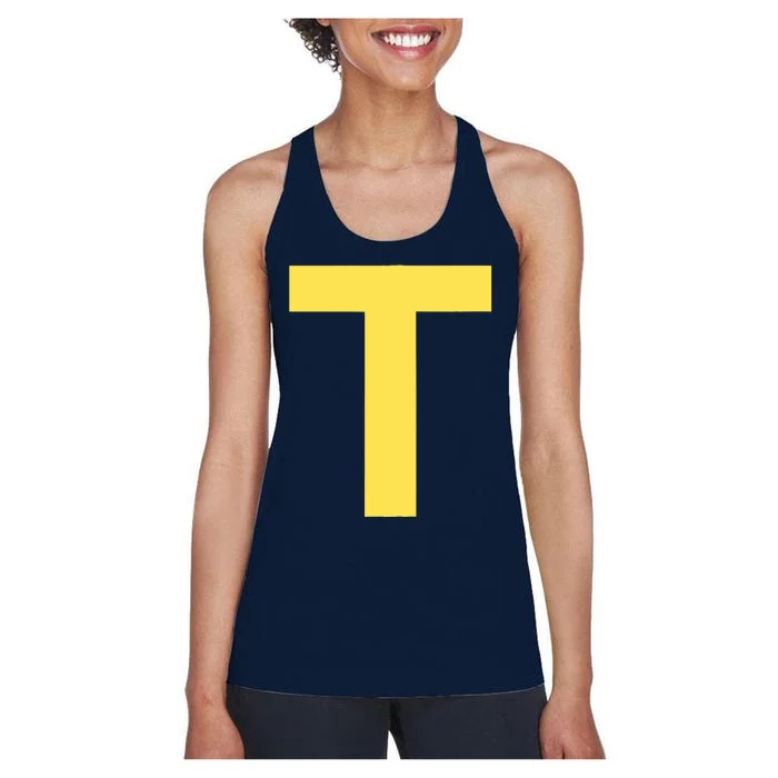 Letter T Funny Chipmunk Group Matching Halloween Costume Women's Racerback Tank