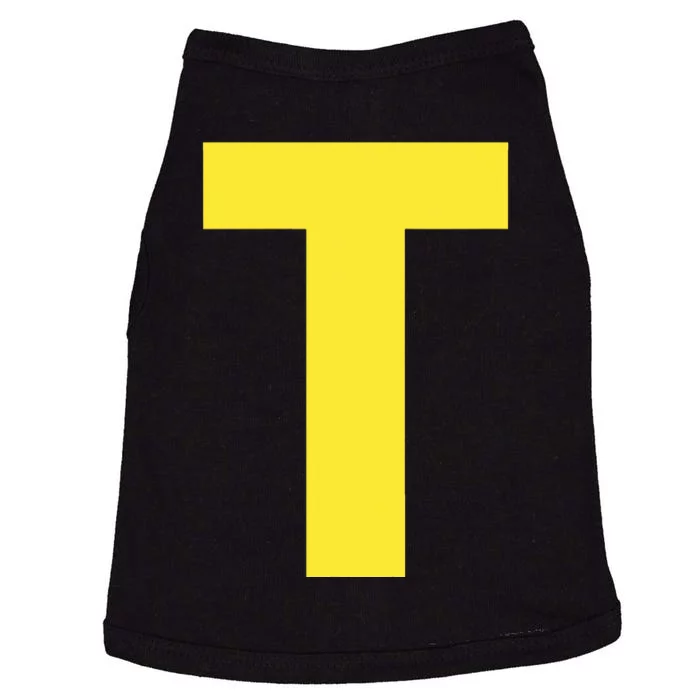 Letter T Funny Matching Halloween Costume Doggie Tank