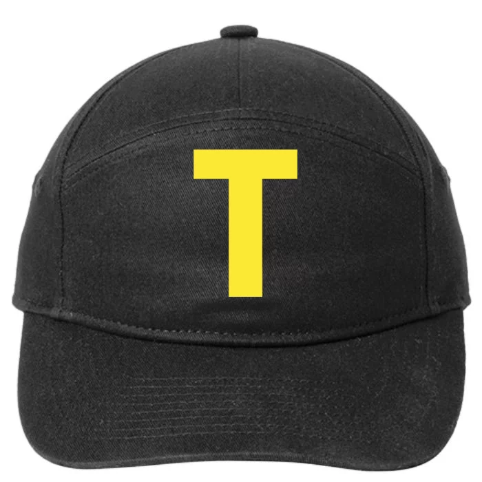 Letter T Funny Matching Halloween Costume 7-Panel Snapback Hat