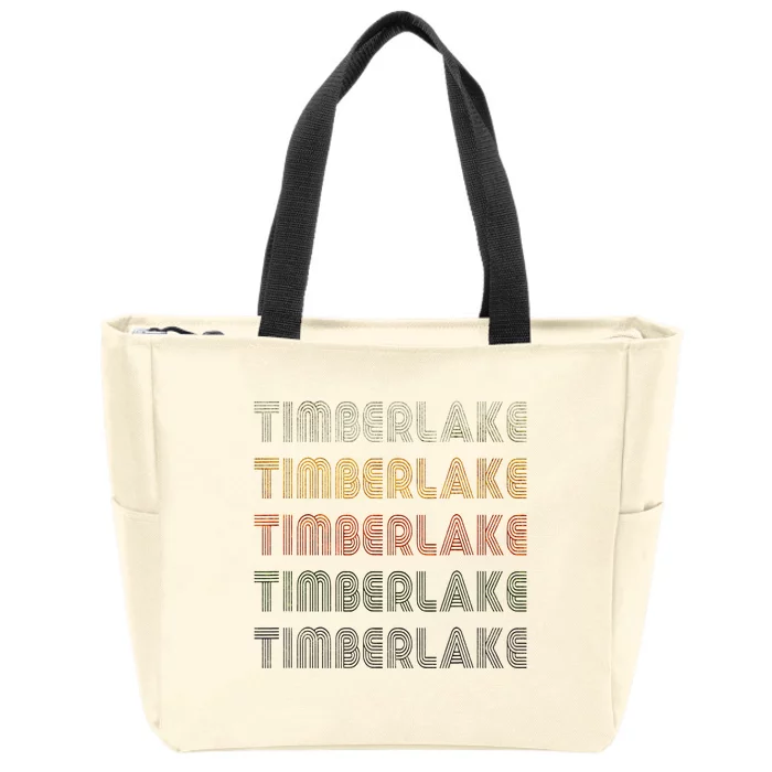 Love Timberlake Grunge Vintage Style Black Timberlake Zip Tote Bag