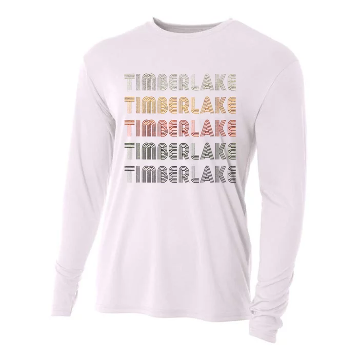 Love Timberlake Grunge Vintage Style Black Timberlake Cooling Performance Long Sleeve Crew