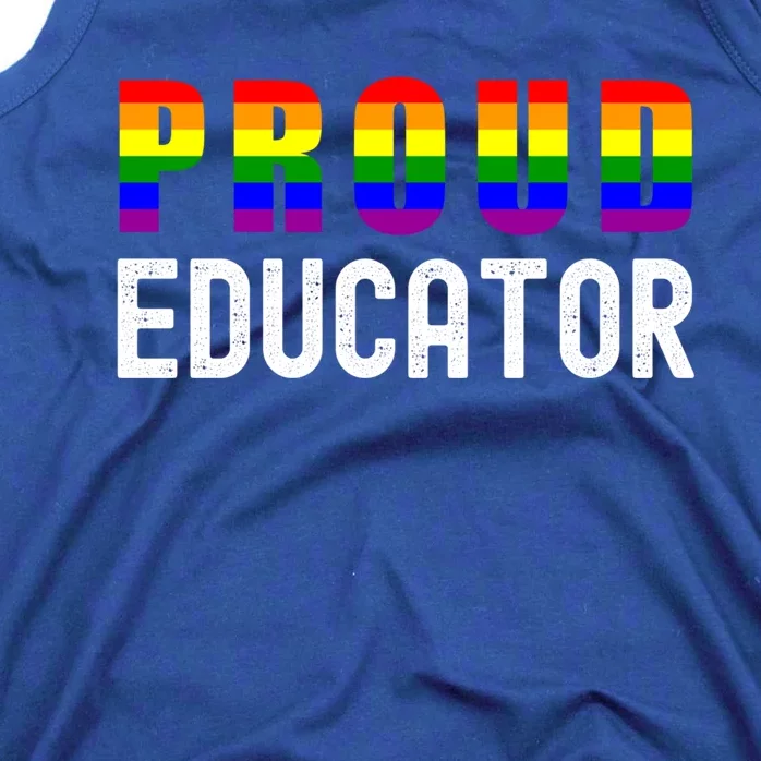 Lgbt Teacher Gift Proud Educator Gay Pride Rainbow Gay Teacher Gift Tank Top