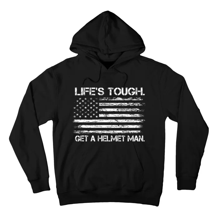 LifeS Tough Get A Helmet Man Vintage Usa Flag Hoodie