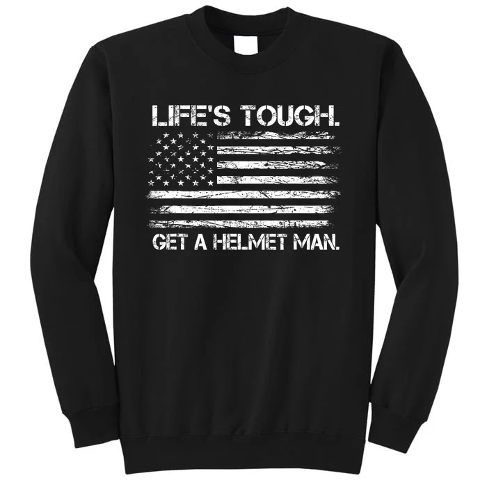 LifeS Tough Get A Helmet Man Vintage Usa Flag Sweatshirt