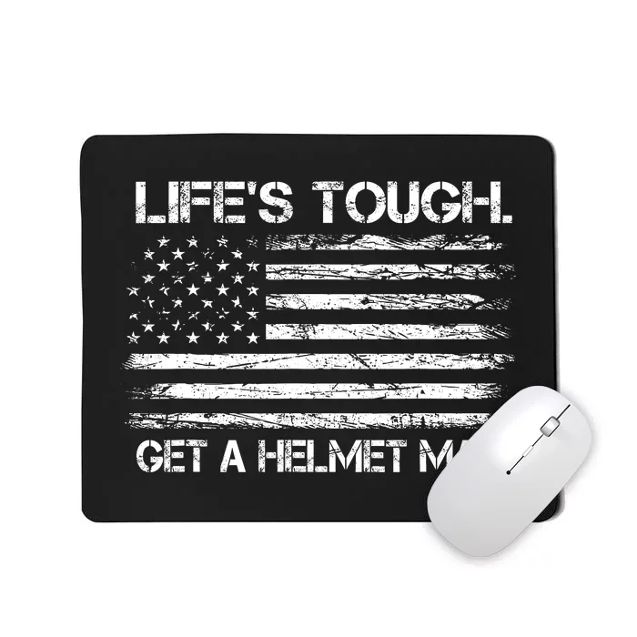 LifeS Tough Get A Helmet Man Vintage Usa Flag Mousepad