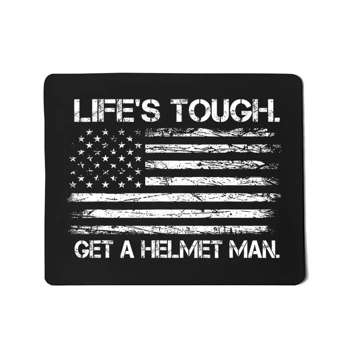 LifeS Tough Get A Helmet Man Vintage Usa Flag Mousepad