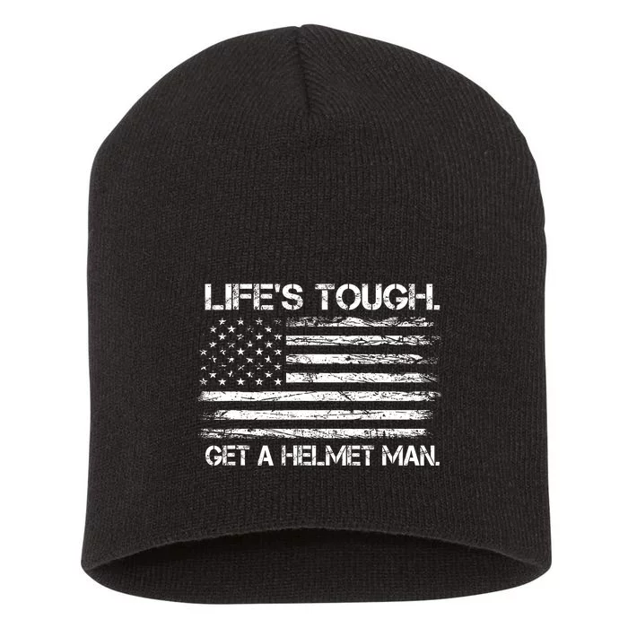 LifeS Tough Get A Helmet Man Vintage Usa Flag Short Acrylic Beanie