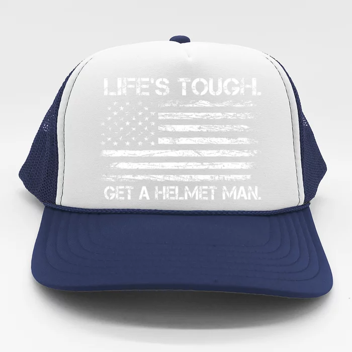 LifeS Tough Get A Helmet Man Vintage Usa Flag Trucker Hat