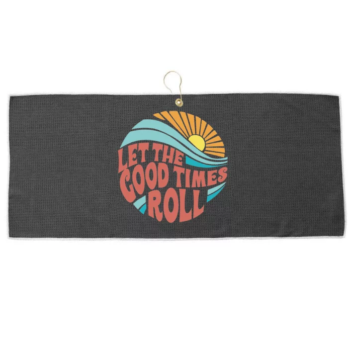 Let The Good Times Roll Retro Vintage Large Microfiber Waffle Golf Towel