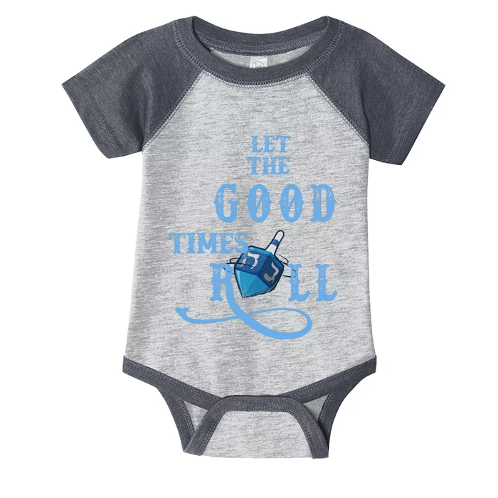 Let The Good Times Roll Raglan Hanukkah Infant Baby Jersey Bodysuit