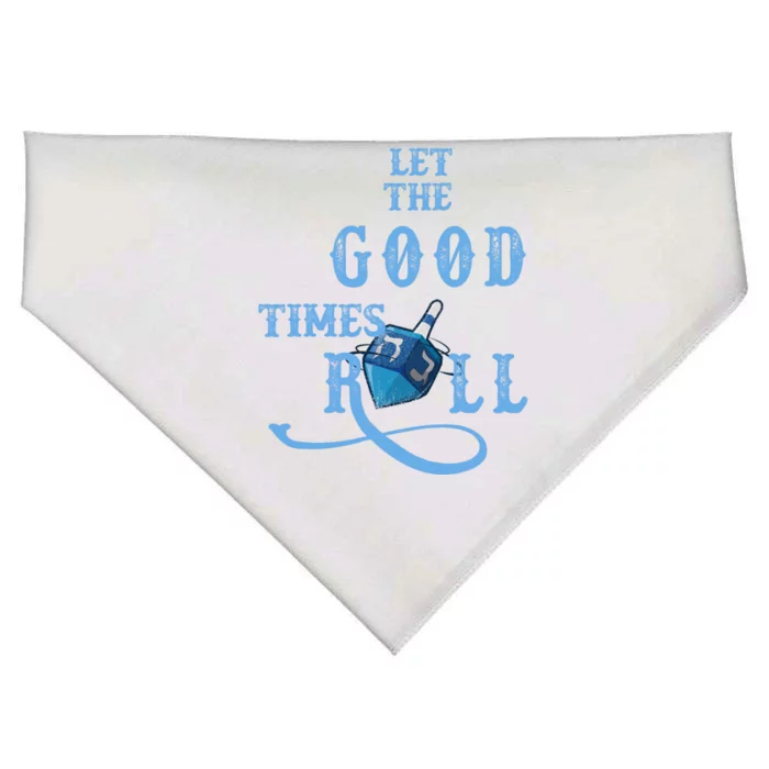 Let The Good Times Roll Raglan Hanukkah USA-Made Doggie Bandana