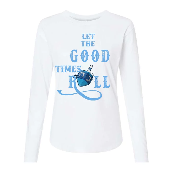 Let The Good Times Roll Raglan Hanukkah Womens Cotton Relaxed Long Sleeve T-Shirt