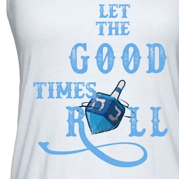 Let The Good Times Roll Raglan Hanukkah Ladies Essential Flowy Tank