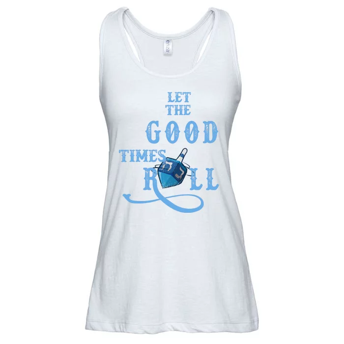 Let The Good Times Roll Raglan Hanukkah Ladies Essential Flowy Tank