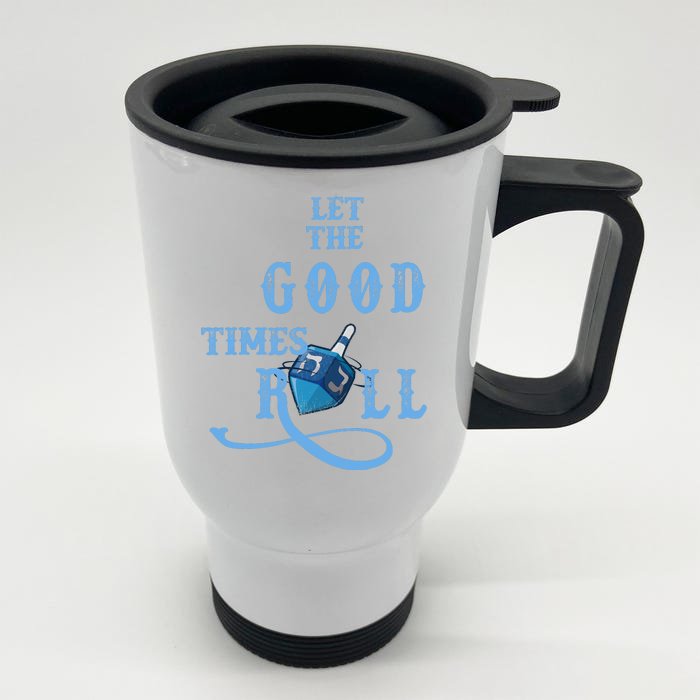 Let The Good Times Roll Raglan Hanukkah Stainless Steel Travel Mug