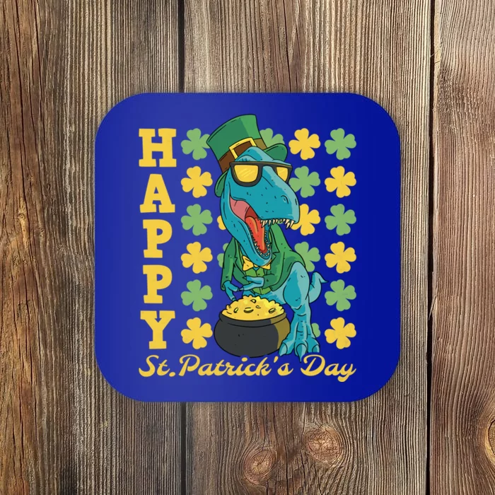 Lucky Tfunny Giftrex Happy St Patricks Day Irish Dinosaur Cool Gift Coaster